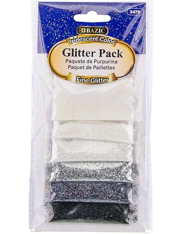 Bazic Iridescent Color Glitter Pack of 6