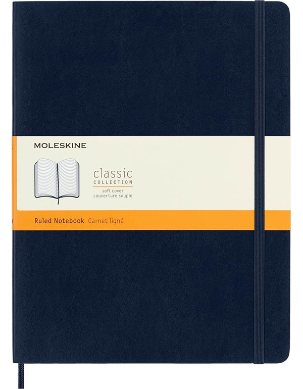 Moleskine Softcover Ruled XL Notebook Blue
