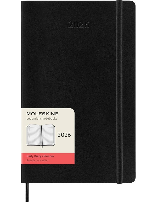 Moleskine Classic 12 Month 2026 Daily Planner Softcover Large Black