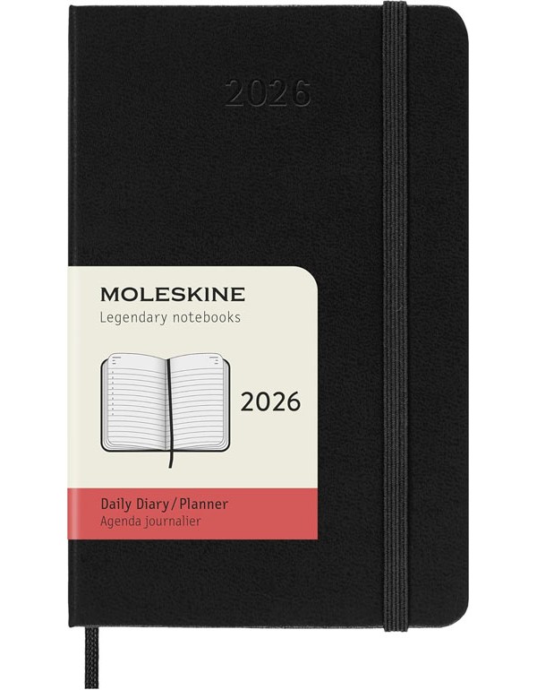 Moleskine Classic 12 Month 2026 Daily Planner Hardcover Pocket Black