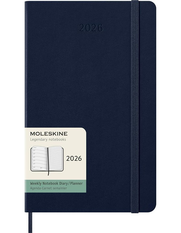 Moleskine Weekly Planner 2026 12 Months Weekly Planner Hardcover Large Blue