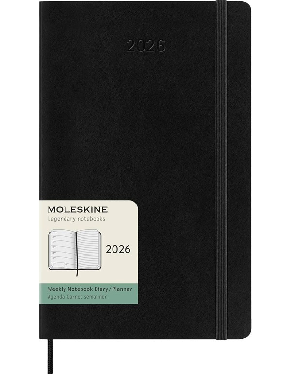 Moleskine Weekly Planner 2026 12 Months Weekly Planner Softcover Large Black