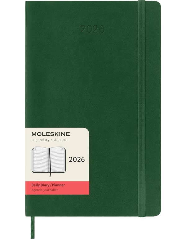 Moleskine Daily Planner 2026 12 Month Daily Planner Softcover Large Green