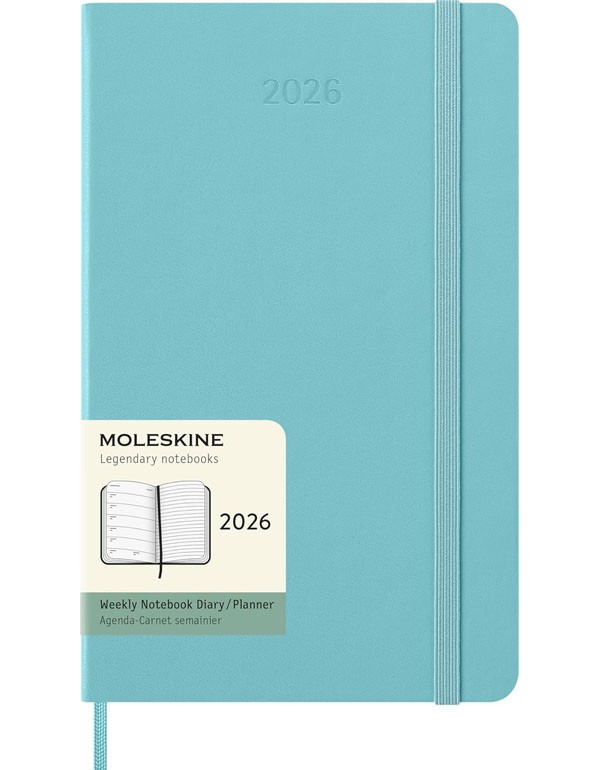 Moleskine Weekly Planner 2026 12 Months Weekly Planner Hardcover Large Aquamarine