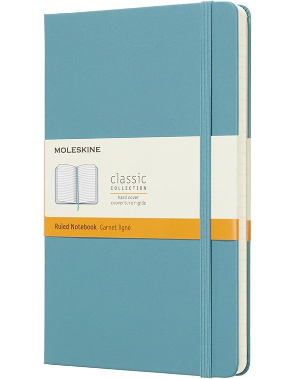 Moleskine Hardcover Ruled Large Notebook Reef Blue