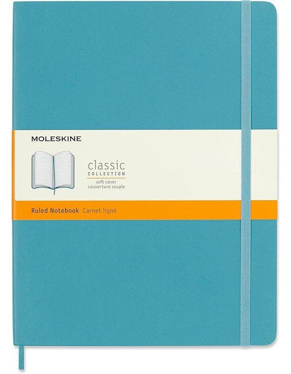 Moleskine Softcover Ruled XL Notebook Reef Blue