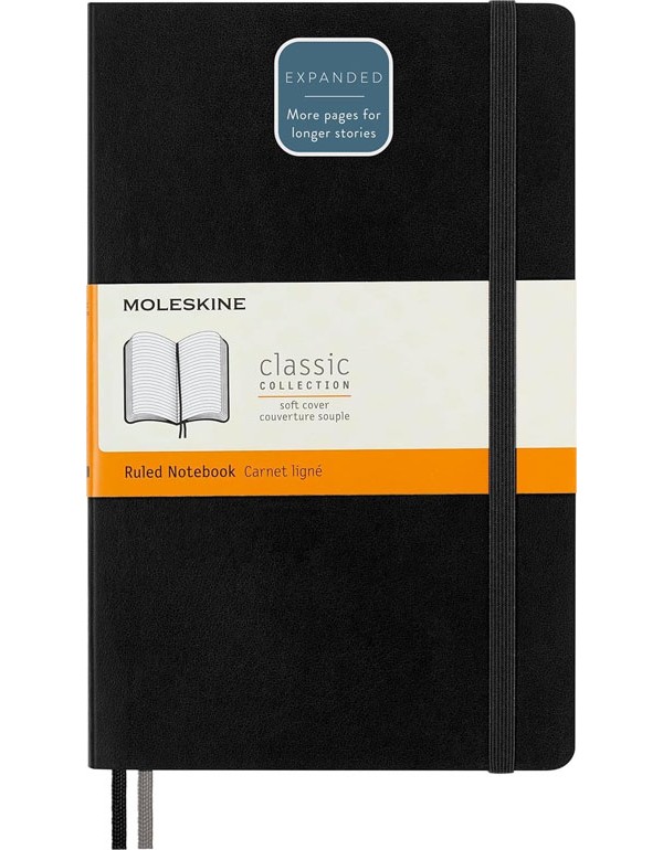 Moleskine Expanded Softcover Ruled Notebook Large Black