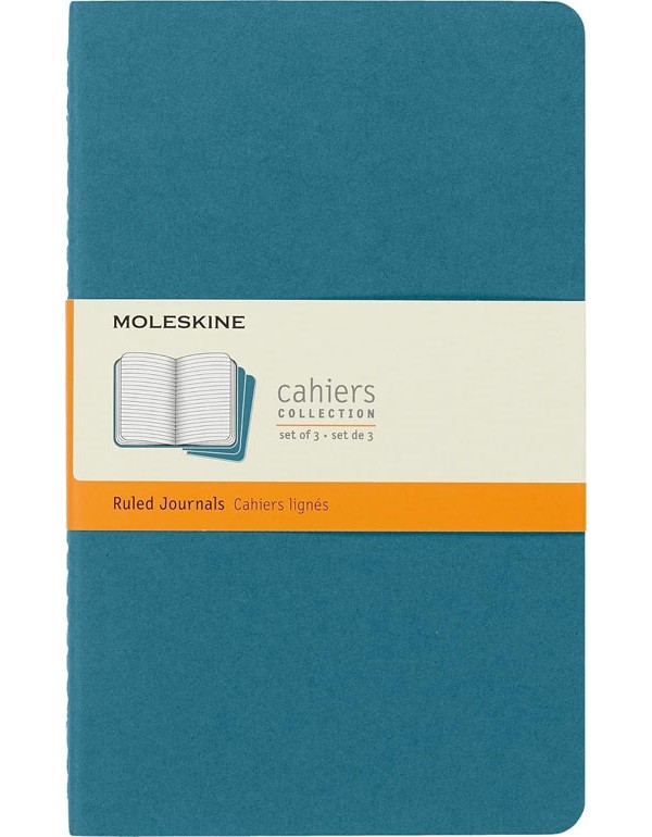 Moleskine Softcover Cahier Journal Ruled Brisk BLue