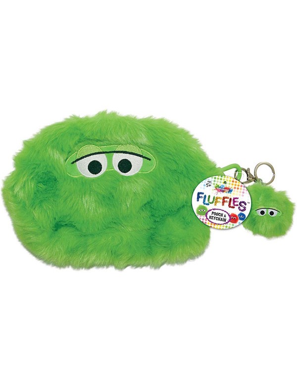 Inkology Fluffles Pouch w Key Chain Green