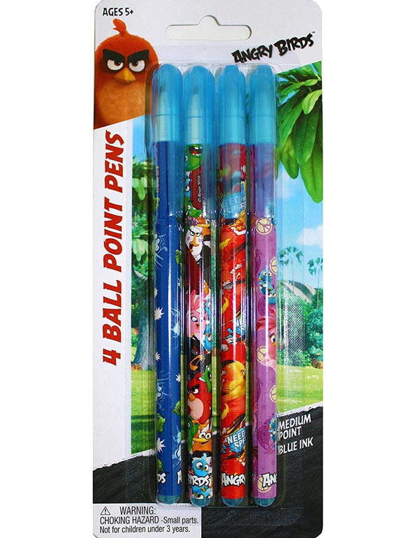 Inkology Angry Bird Ball Pens Set of 4
