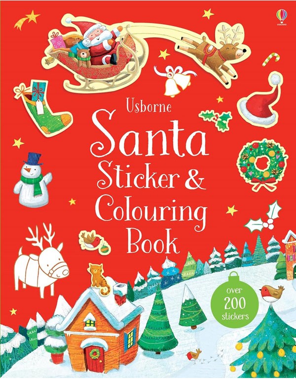 Santa Sticker And Colouring Book