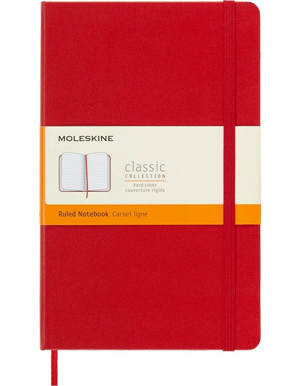 Moleskine Hardcover Ruled Large Notebook Red