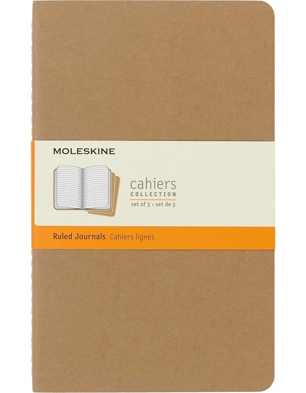 Moleskine Softcover Cahier Journal Ruled Large Kraft Borwn