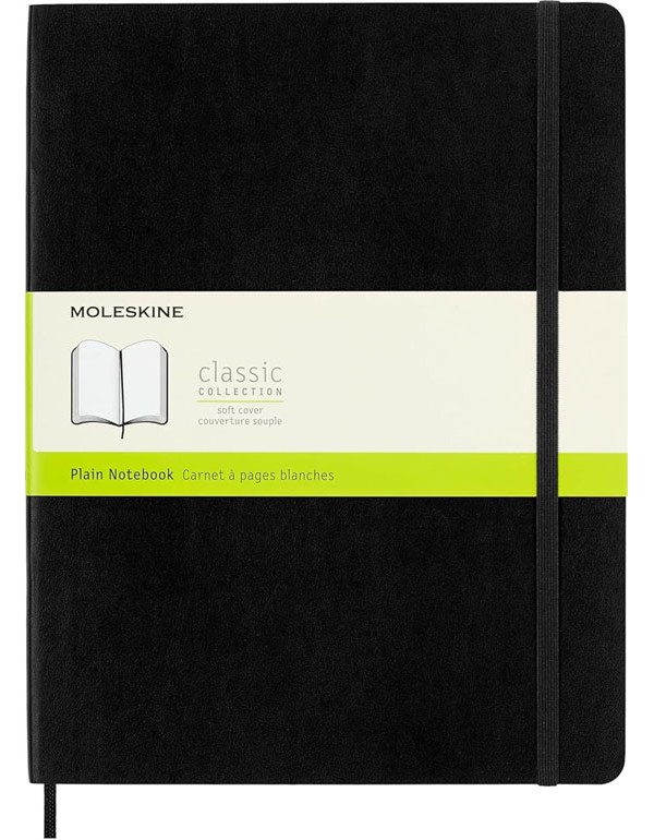 Moleskine Softcover Plain XL Notebook Black