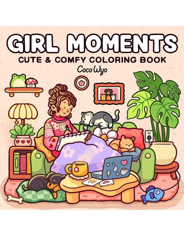 Girl Moments: Coloring Book for Adults and Teens