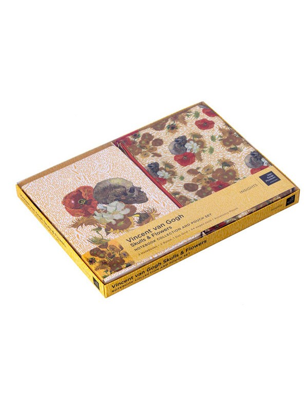 Van Gogh Skulls And Flowers Notebook Collection And Pouch Set