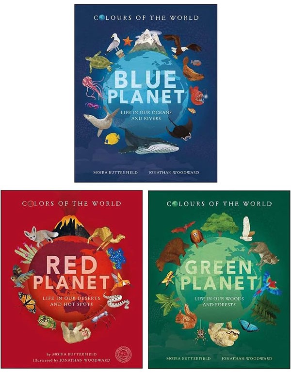 Colours Of The World 3 Books Set (Blue Planet, Red Planet And Green Planet) Ages 0-5 - Hardback